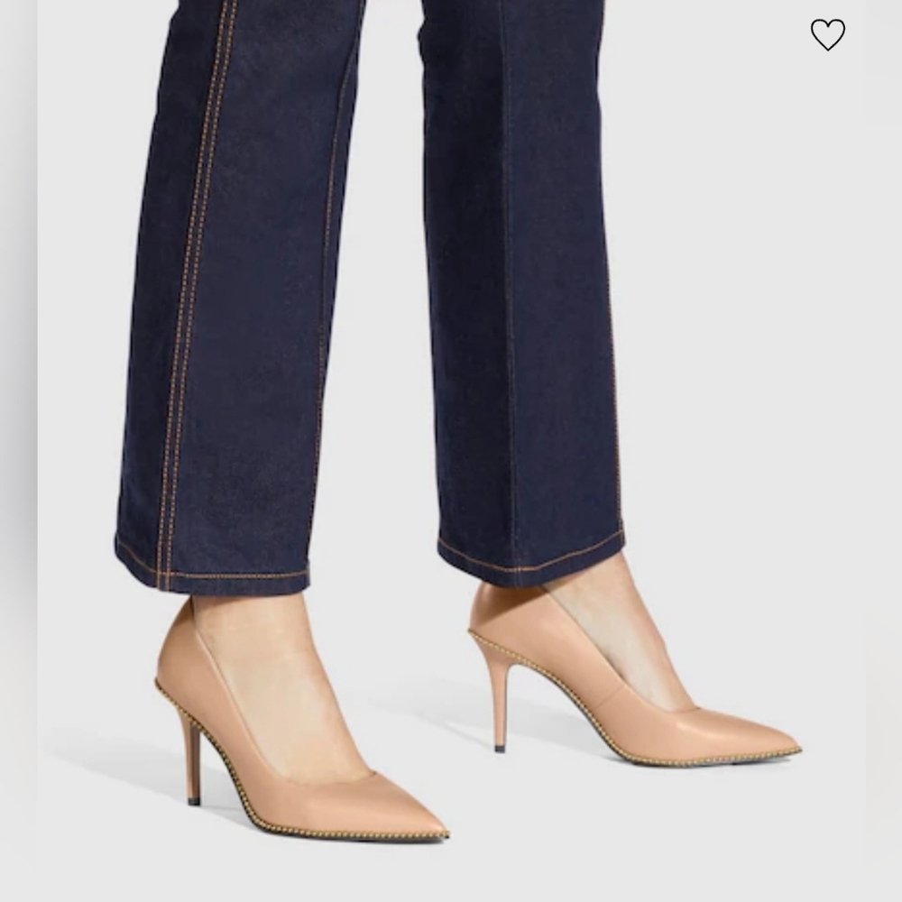 Coach Vonna Semi Matte Nude Calf Leather, Heels | 7 B